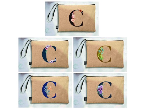 Bolso de mano letra c una pieza (diseño variado) (25×18×1 )